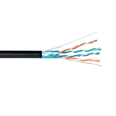 PLEXUS FTP data cable 4PR 24AWG CAT 5E version STANDARD OUTDOOR black